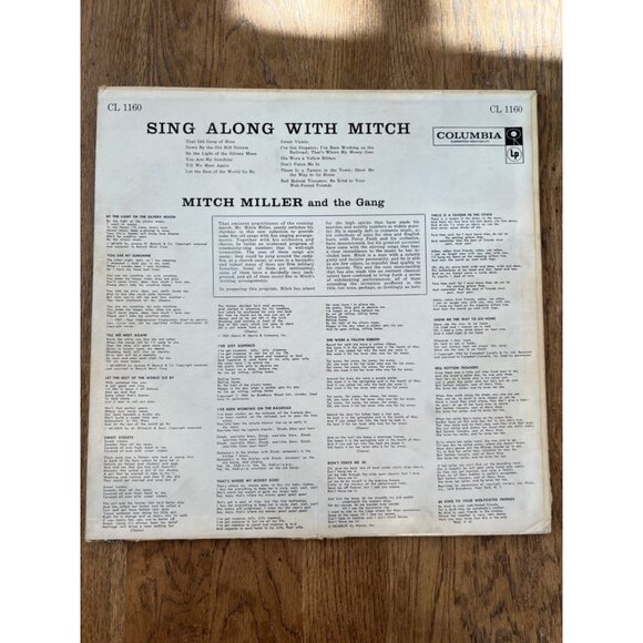 VTG Sing Along With Mitch Vinyl Record By Mitch Miller & The Gang Album CL 1160 - Picture 5 of 5
